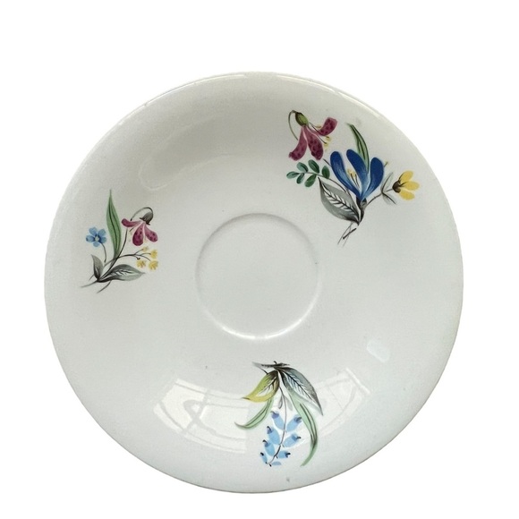 3 Hall Hallcraft Eva Zeisel Bouquet Bread & Butter Oval Plate + Teacup & Saucer - Picture 6 of 15